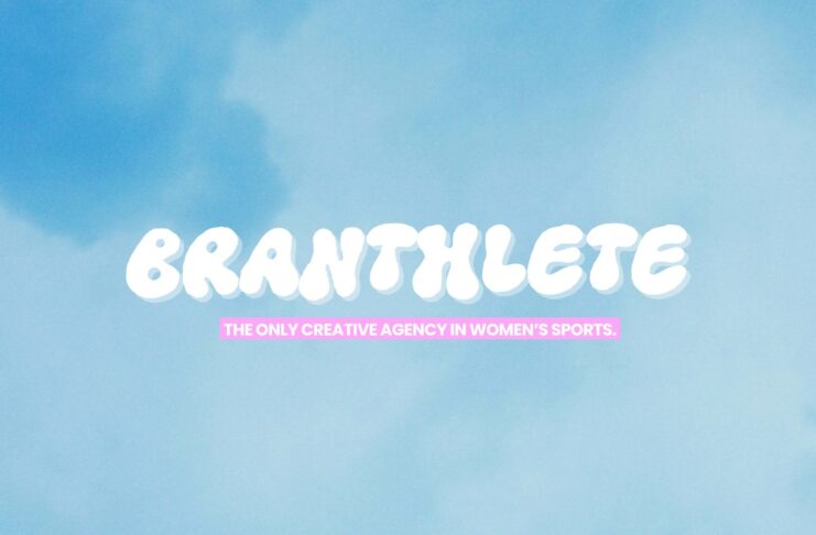 Branthlete logo with the tagline “The only creative agency in women’s sports” against a blue sky background.
