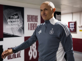 Thomas Häberli at Servette FC’s stadium in Geneva, preparing his team with focus and calm leadership.