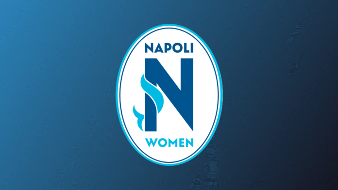 Napoli Women official club logo on a blue gradient background, representing the Serie A women’s football team.