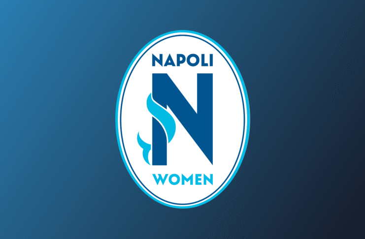 Napoli Women official club logo on a blue gradient background, representing the Serie A women’s football team.